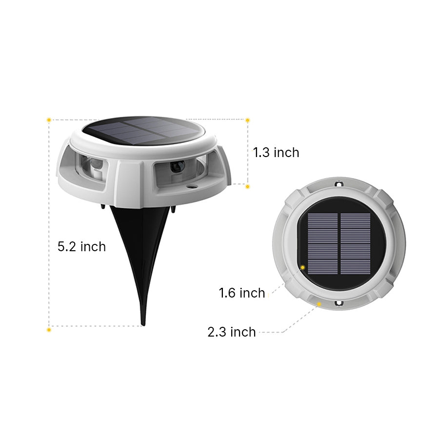Solar In-Ground Path Lights with Warm White Glow, IP68 Waterproof