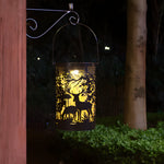 Artisan Solar Lantern with Deer Silhouette – Waterproof LED Outdoor Hanging Light