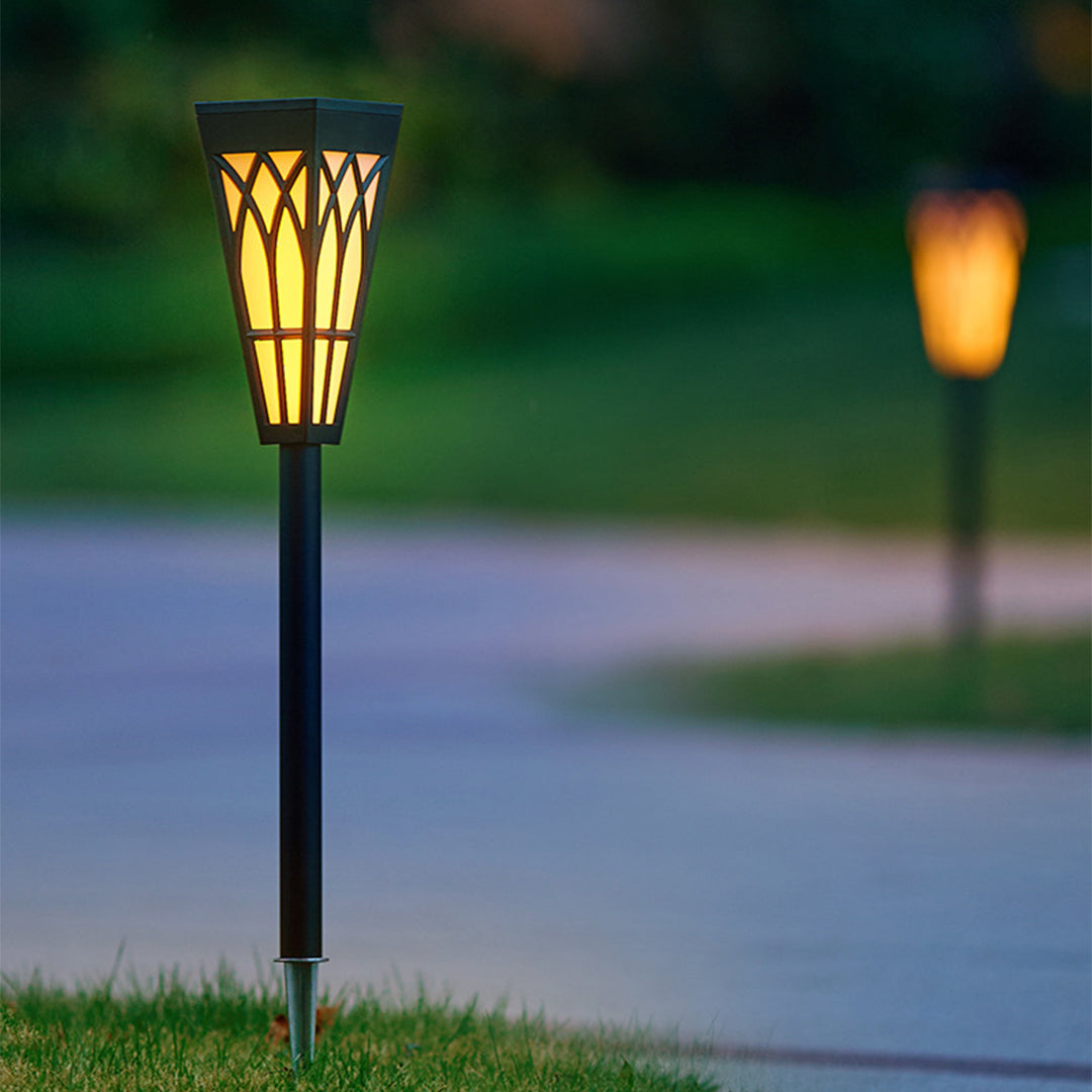 Solar-Powered LED Torch Lawn Light with Flickering Flame Effect