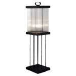 Ripple Glass Solar Lanterns for Garden, Modern Black Outdoor Lighting