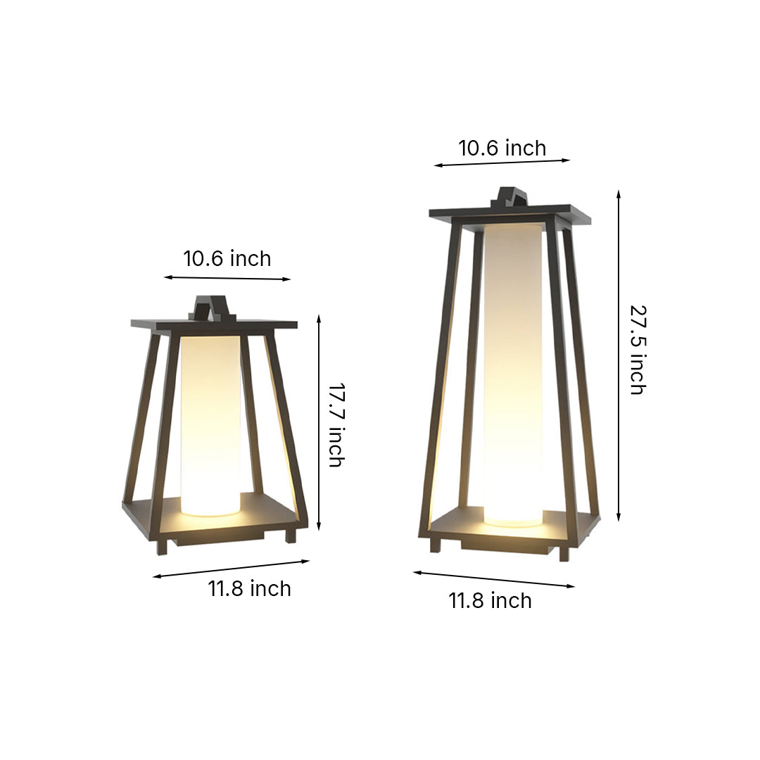 Japanese-Style Wrought Iron LED Landscape Lantern, IP65 Outdoor Garden Light