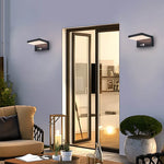 Modern Solar LED Outdoor Wall Light with Motion Sensor, Black Aluminum
