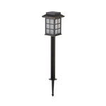Solar Copper Path Light with Glass Shade for Courtyard Walkways