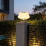 Modern Solar LED Pillar Lights for Outdoor Garden, Waterproof Stainless Steel Post Cap Lighting