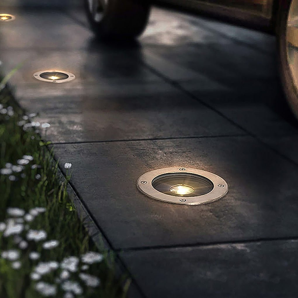 Modern Solar In-Ground Lights | Flat Aluminum LED Path Lighting