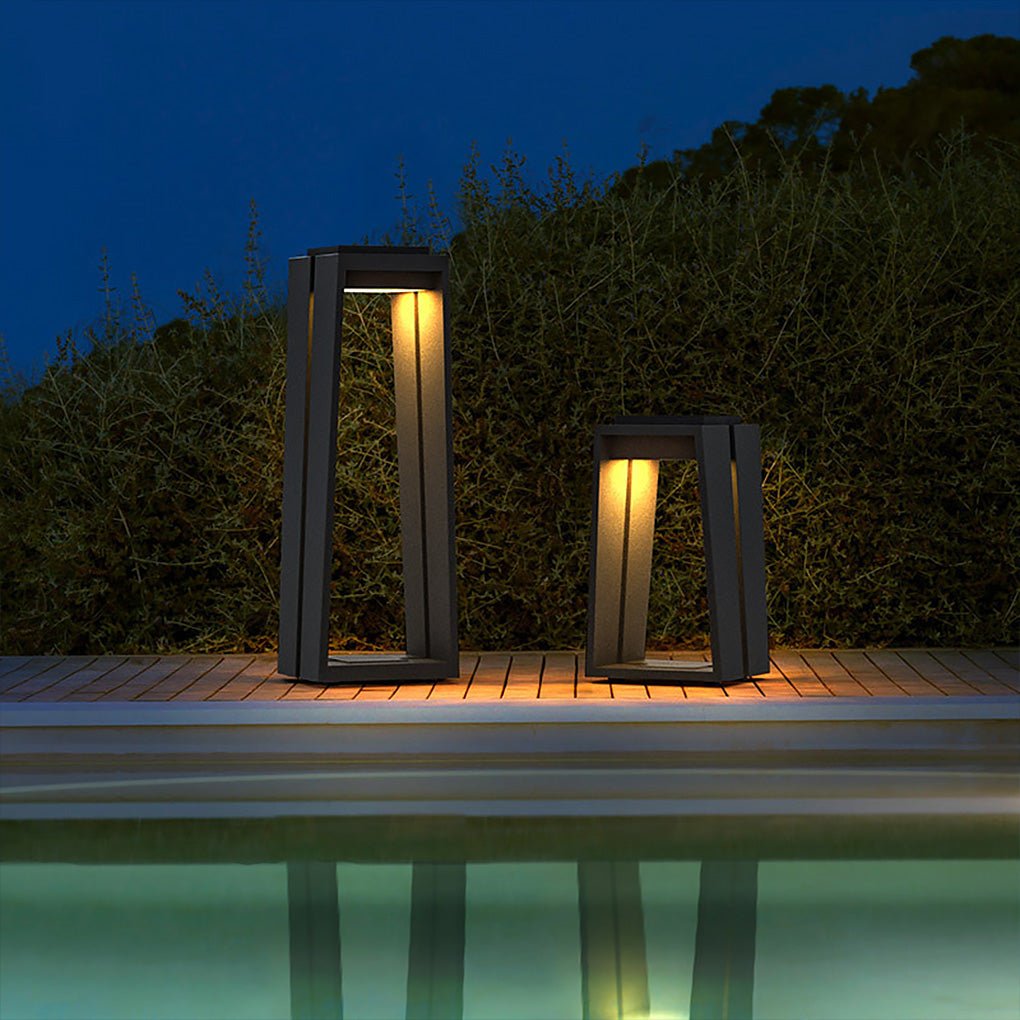 Minimalist Trapezoid Solar Bollard Lights for Modern Outdoor Spaces