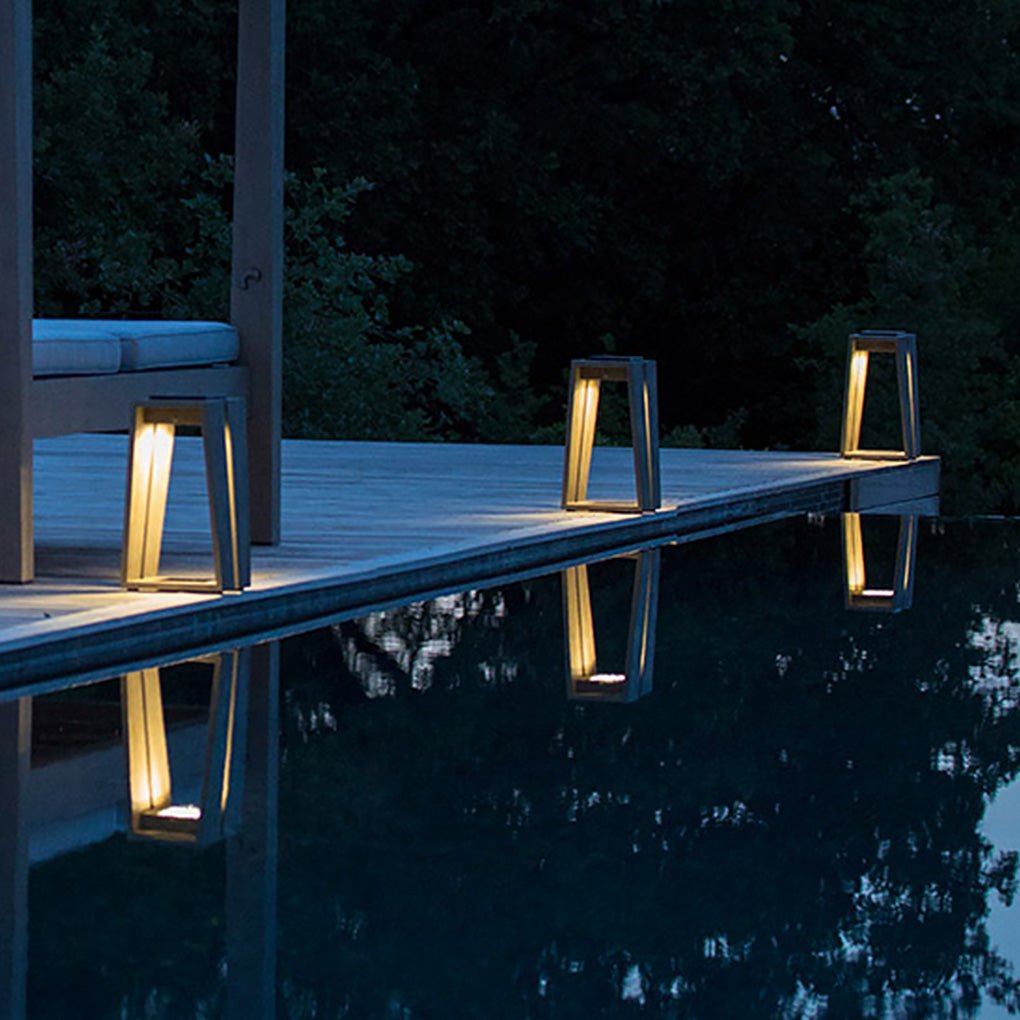 Minimalist Trapezoid Solar Bollard Lights for Modern Outdoor Spaces