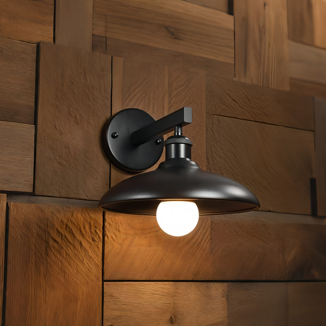Vintage Outdoor Wall Sconce with Rust-Resistant Iron Frame and Warm LED Glow