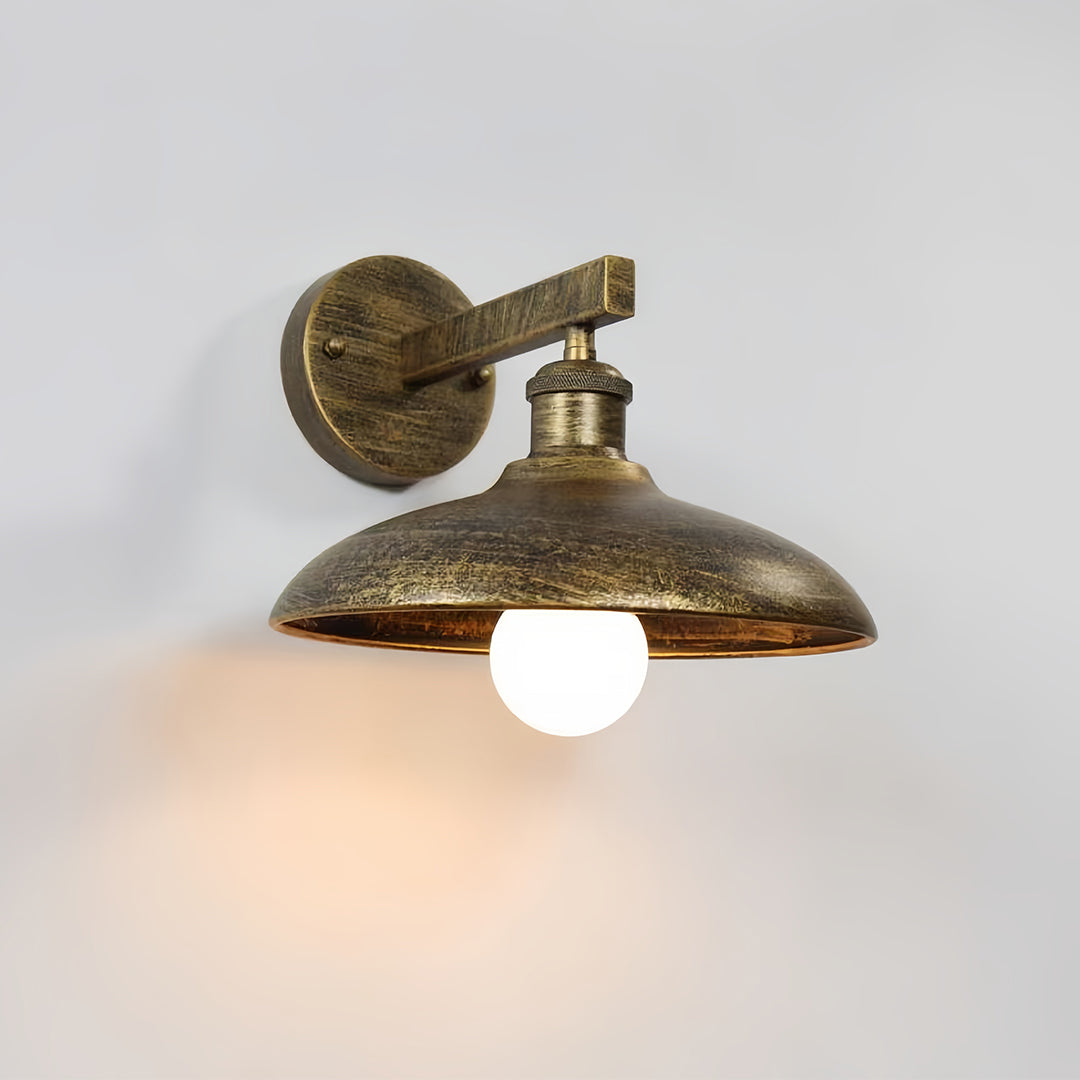Vintage Outdoor Wall Sconce with Rust-Resistant Iron Frame and Warm LED Glow