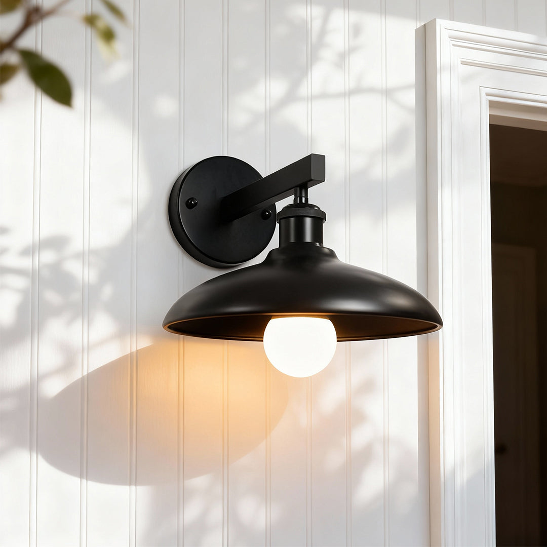 Vintage Outdoor Wall Sconce with Rust-Resistant Iron Frame and Warm LED Glow