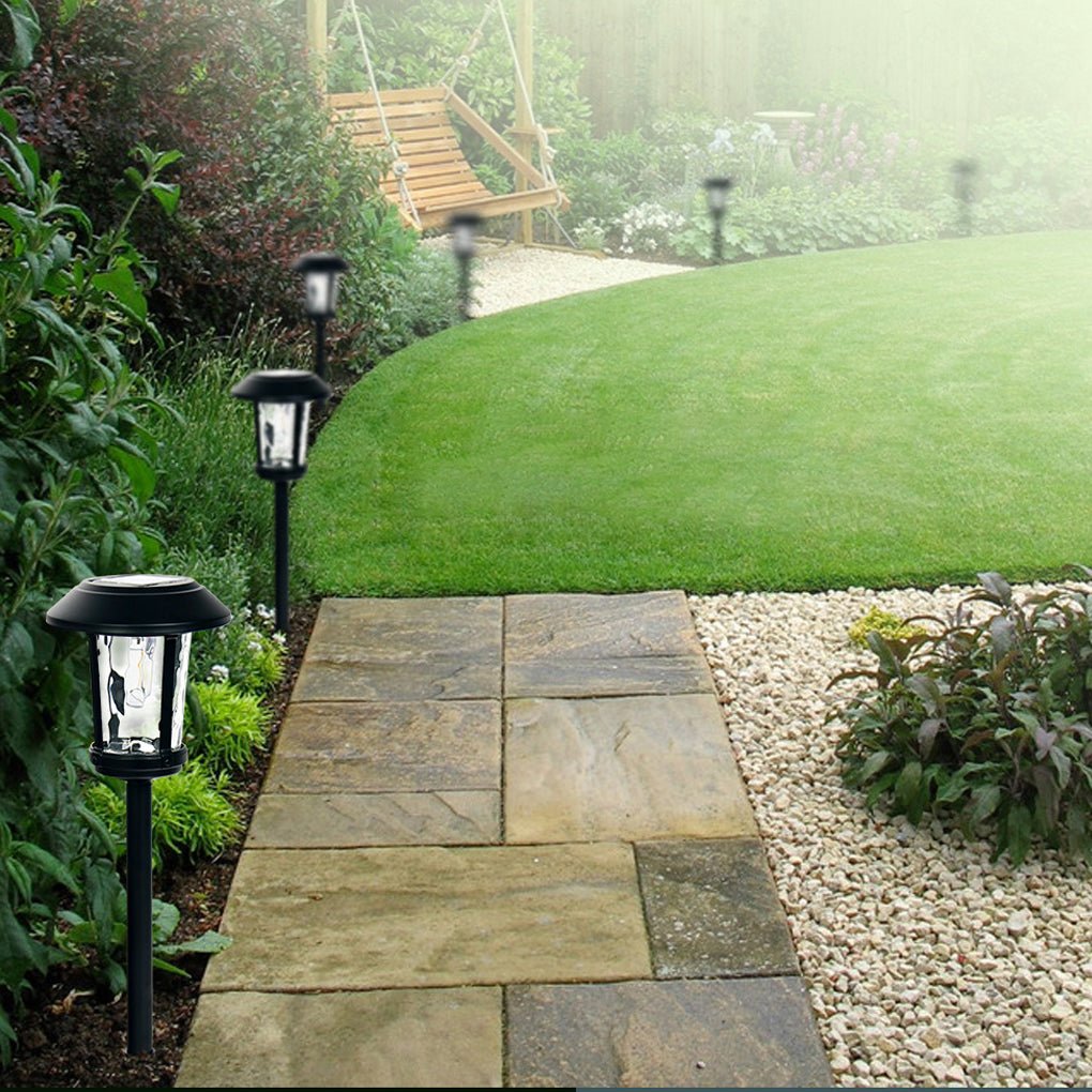 Modern Solar Post Light with Water Glass Lens for Courtyard and Pathway