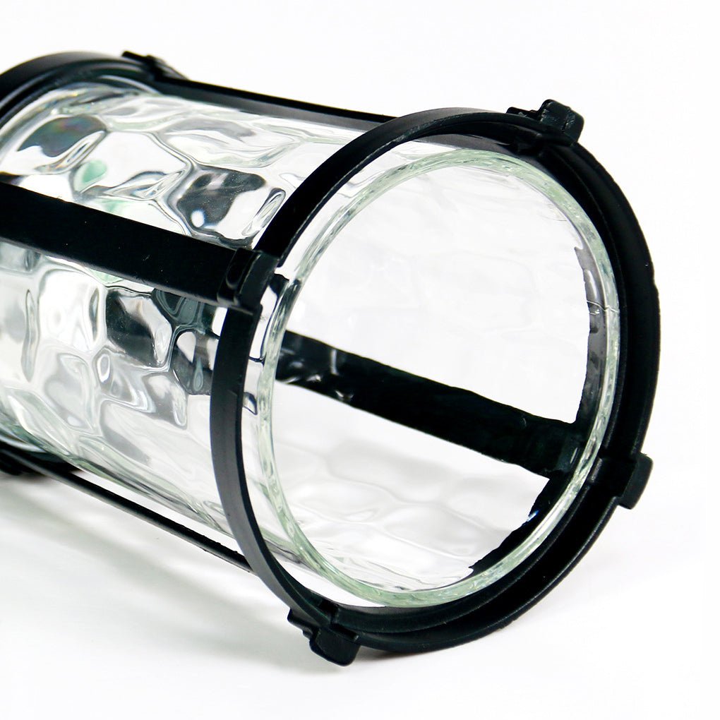 Modern Solar Post Light with Water Glass Lens for Courtyard and Pathway