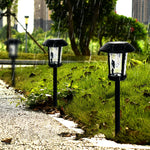 Modern Solar Post Light with Water Glass Lens for Courtyard and Pathway
