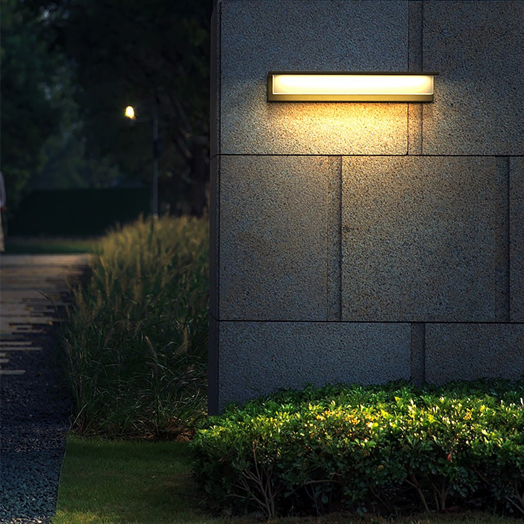 Modern Outdoor Wall Sconce with Warm LED Light in Black Aluminum