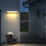 Modern Outdoor Wall Sconce with Warm LED Light in Black Aluminum