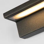 Modern Outdoor Wall Sconce with Warm LED Light in Black Aluminum