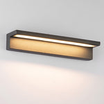 Modern Outdoor Wall Sconce with Warm LED Light in Black Aluminum