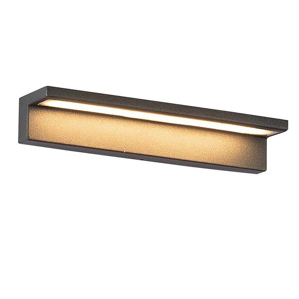 Modern Outdoor Wall Sconce with Warm LED Light in Black Aluminum