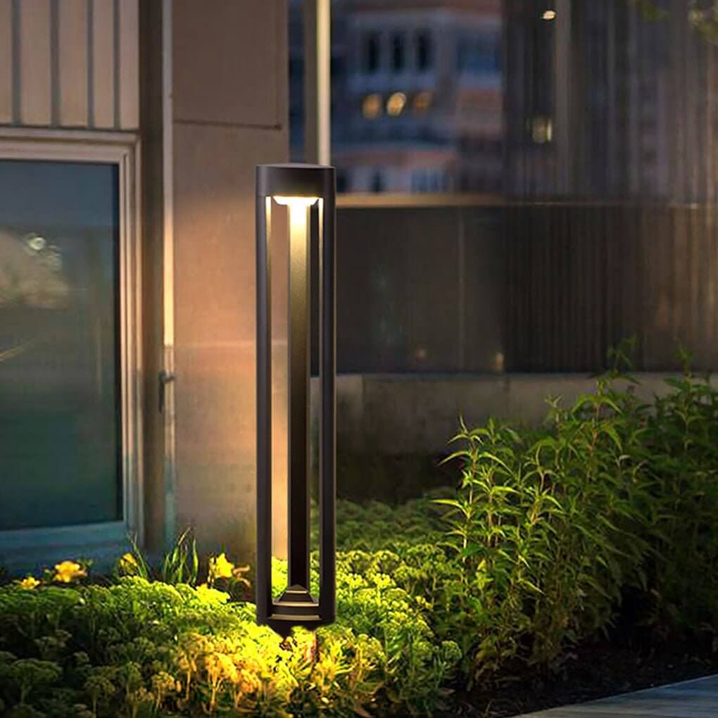 Hollow Bollard Light with Three-Sided Illumination for Modern Landscapes