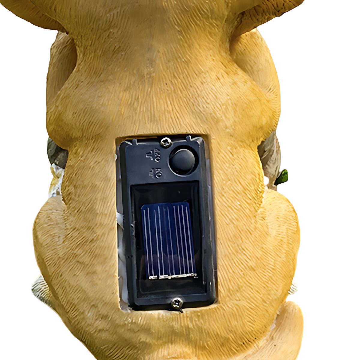 Solar-Powered Resin Puppy Garden Light with Flower Basket
