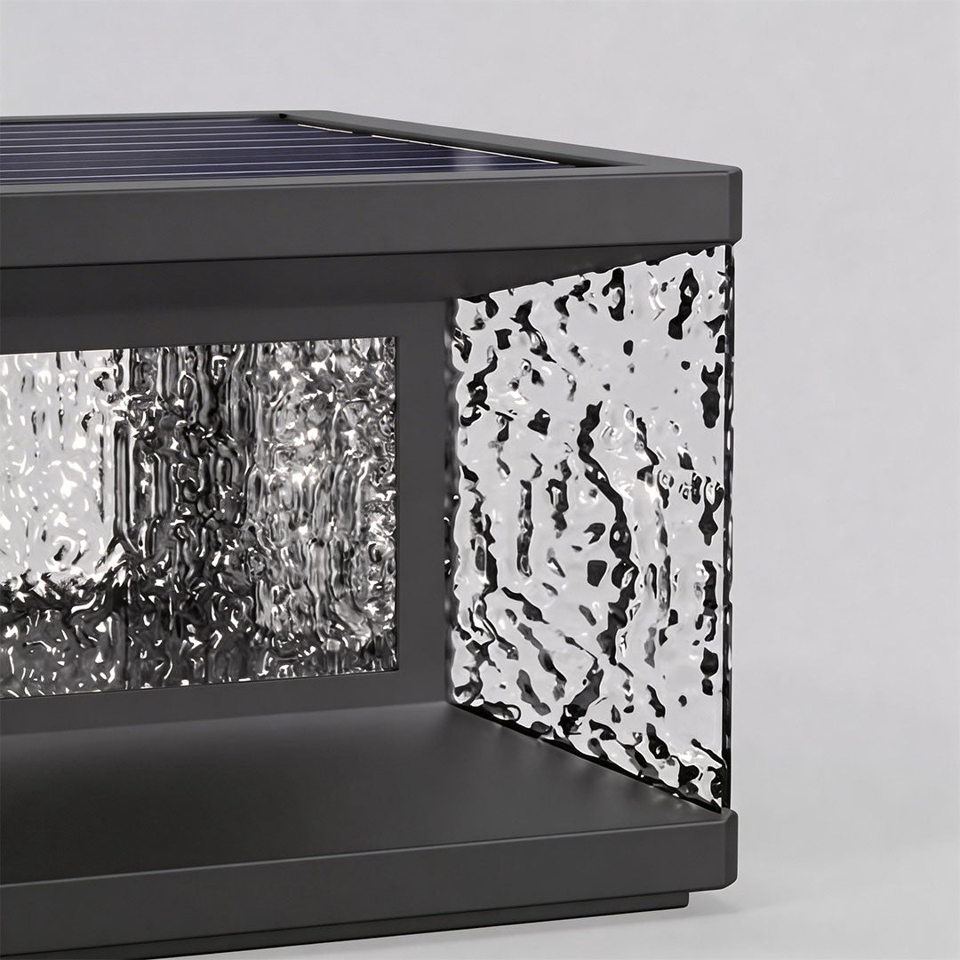 Modern Outdoor Pillar Light in Black Stainless Steel with Clear Glass