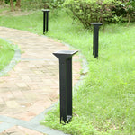 Modern Solar Pathway Bollard Light in Black Aluminum for Garden Walkways