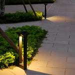 Modern Solar Pathway Bollard Light in Black Aluminum for Garden Walkways