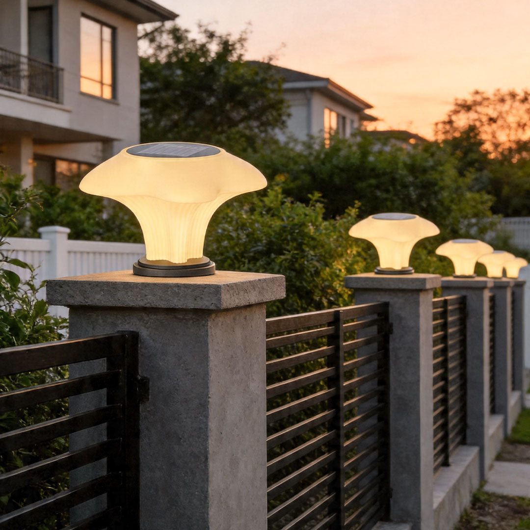 Modern Solar Pillar Light Stainless Steel Outdoor Entryway Lamp