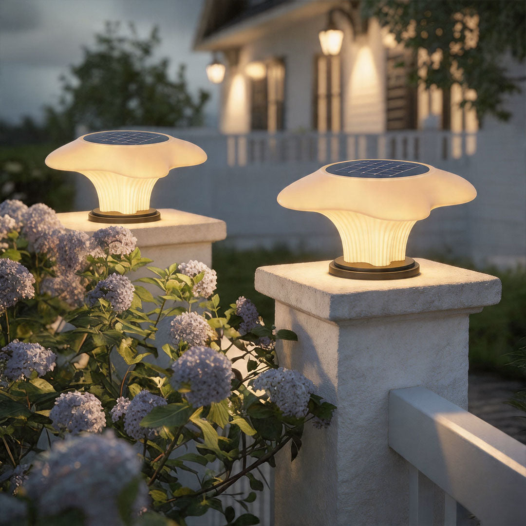 Modern Solar Pillar Light Stainless Steel Outdoor Entryway Lamp