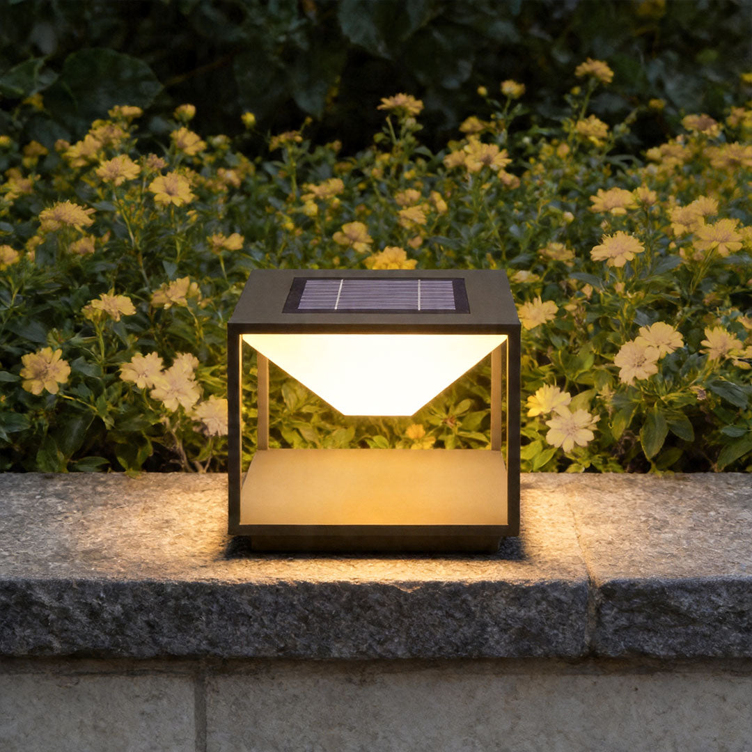 Modern Solar Pillar Light for Outdoor Gardens in Stainless Steel