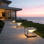 Modern Solar Pillar Light for Outdoor Gardens in Stainless Steel
