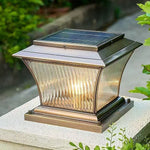 European Copper Outdoor Pillar Light with Brass Finish, IP65 Waterproof for Garden and Villa