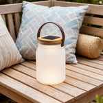 Solar Camping Lantern with Teak Handle – Portable LED Outdoor Light
