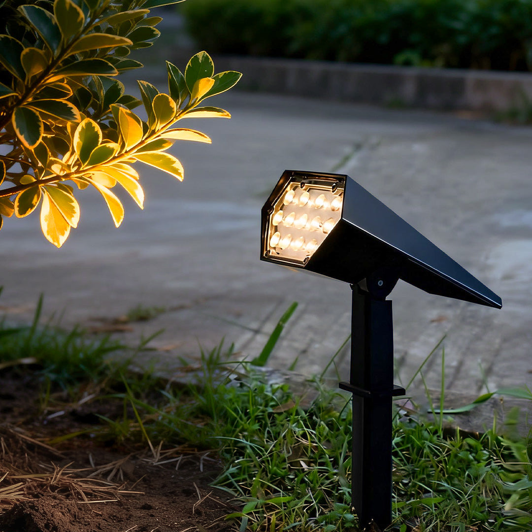 Solar Spike Spotlight with Adjustable Head for Garden and Landscape
