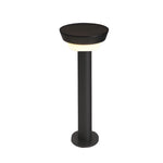 Cylindrical Solar LED Bollard Path Light in Black Aluminum