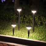 Cylindrical Solar LED Bollard Path Light in Black Aluminum