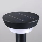 Cylindrical Solar LED Bollard Path Light in Black Aluminum