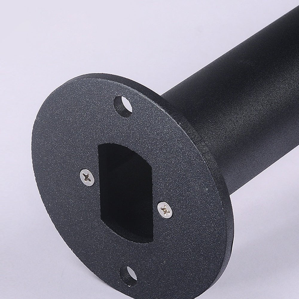 Cylindrical Solar LED Bollard Path Light in Black Aluminum