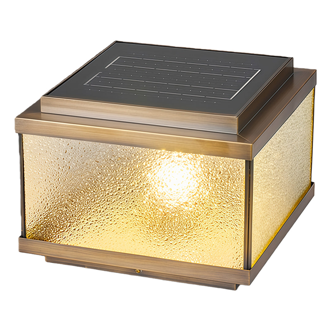 All-Copper Outdoor Pillar Lights with Solar & Hardwired Options