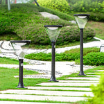 Modern Solar Path Lights in Black Aluminum for Landscape Illumination