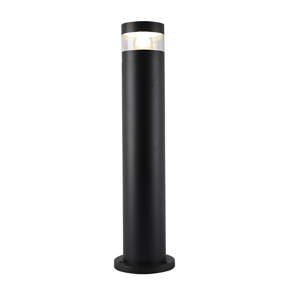 Modern Black Aluminum LED Bollard Light for Pathways & Gardens