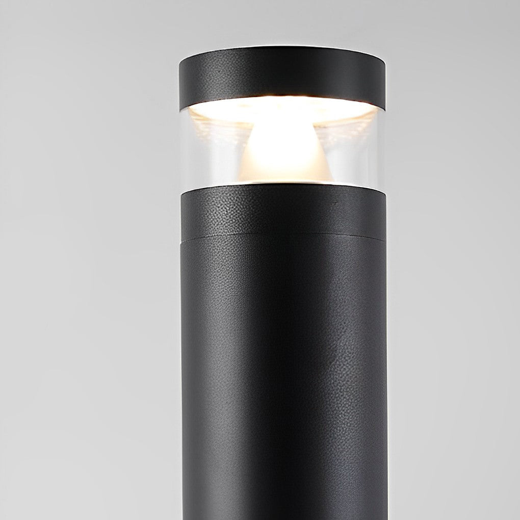 Modern Black Aluminum LED Bollard Light for Pathways & Gardens