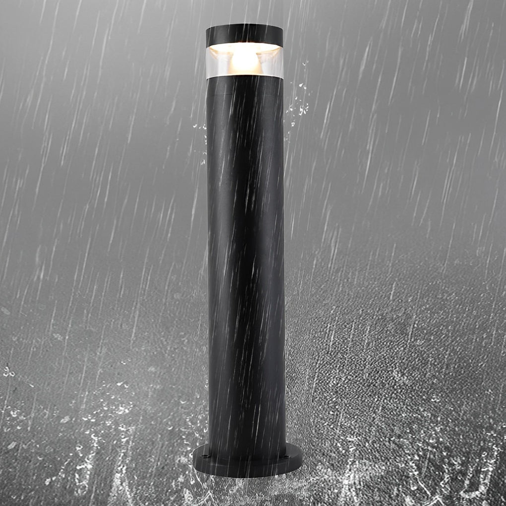 Modern Black Aluminum LED Bollard Light for Pathways & Gardens