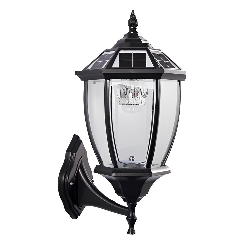 Vintage Black Solar Post Cap Light with Remote – Modern Outdoor LED Lantern