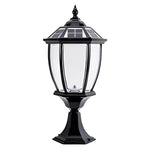 Vintage Black Solar Post Cap Light with Remote – Modern Outdoor LED Lantern