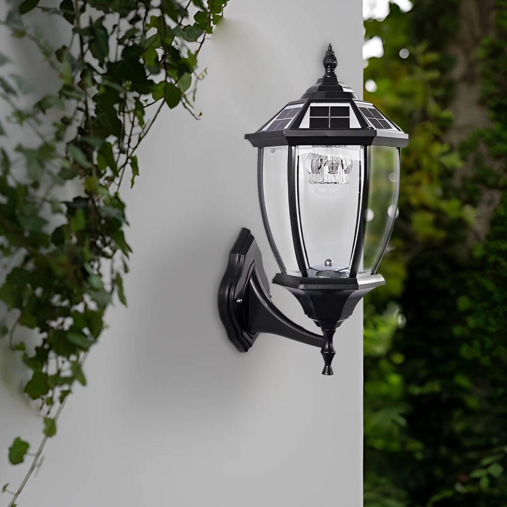 Vintage Black Solar Post Cap Light with Remote – Modern Outdoor LED Lantern