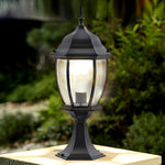 Vintage Black Solar Post Cap Light with Remote – Modern Outdoor LED Lantern
