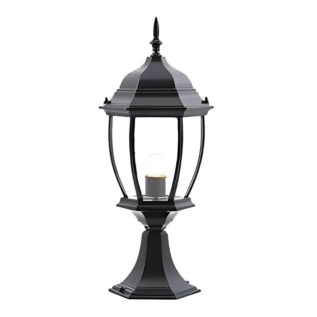 Vintage Black Solar Post Cap Light with Remote – Modern Outdoor LED Lantern