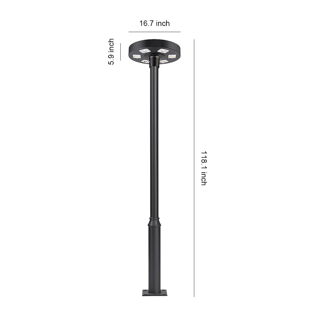 Solar LED High Pole Light for Outdoor Garden and Pathway Illumination