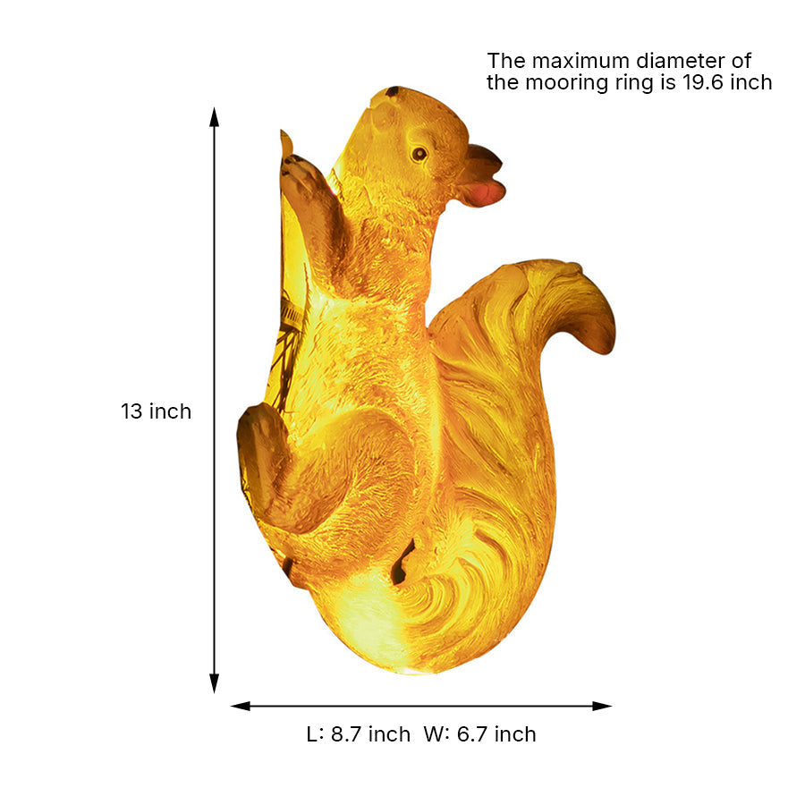 Solar Animal Garden Lights LED Waterproof Hanging Sculptural Squirrel Outdoor Lamp